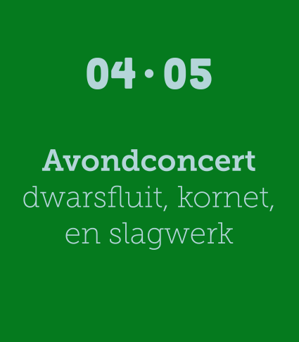 Avondconcert dwarsfluit, kornet en slagwerk